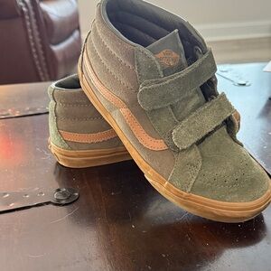 Vans Kids High-Top Sneakers - Olive and Brown